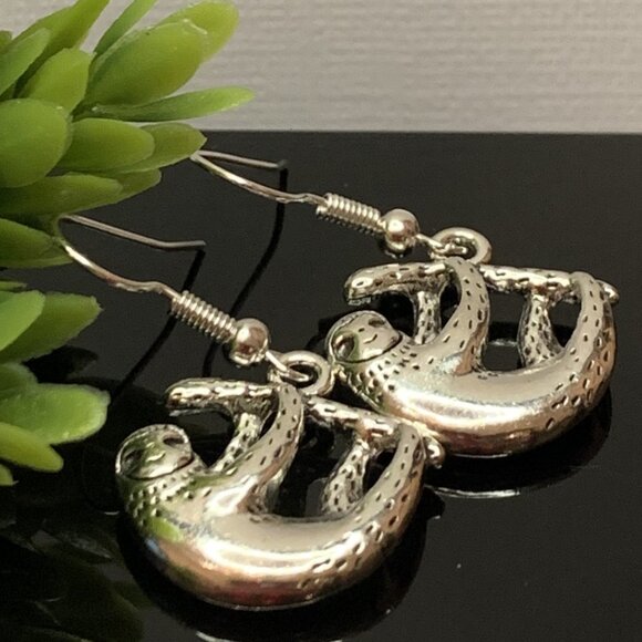 Sloth Earring, Sloth Jewelry, Silly Animal Earring, Gift Idea, Cute Earrings - Picture 1 of 6